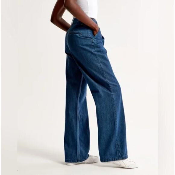 ABERCROMBIE & FITCH Sloane Tailored Wide Leg Jean Trousers Sz 31/12R $100 {N37} - Picture 5 of 5